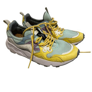 Flower Mountain Yamano 3 Sneakers in yellow/light blue/lilac EUC Size US8